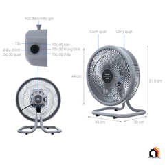 Quạt sàn Tefal Turbo Silence Plus VH686790 tại Vua Nhà Bếp Đức 06