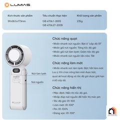 Quạt Cầm Tay Mini Lumias F3600 - Có Chế Độ Làm Lạnh Tức Thì  tại Vua Nhà Bếp Đức 08