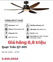 Quạt trần đèn CeilingFanking QT-001