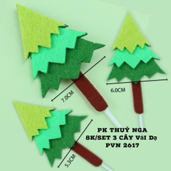 ชุด 3 มัด สามเหลี่ยมแดง ใบไม้แหลมเขียว (ผ้าสักหลาด)