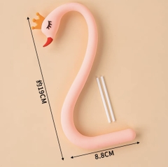 รูปปั้นหงส์เรซิ่นเนื้อนุ่ม - สีชมพู