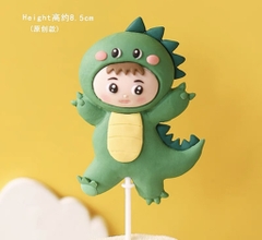 รูปปั้นซิลิคอน - ลูกไดโนเสาร์ยืน (สีน้ำเงินเข้ม)
