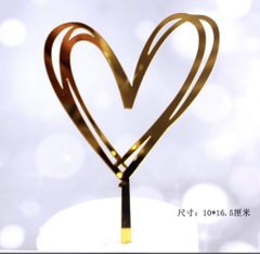 ชุดท็อปเปอร์อะคริลิครูปหัวใจสีทอง 10 ชิ้น