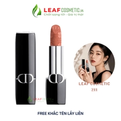 Son Thỏi Dior Rouge Dior Velvet 211 Fortunate - Màu Cam Nude (Limited 2026 Cỏ 4 Lá)