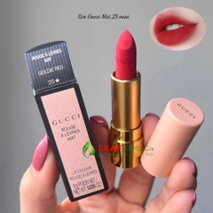 Son Thỏi Gucci Rouge À Lèvres Mat 25 Goldie Red Mini – Màu Đỏ Ruby