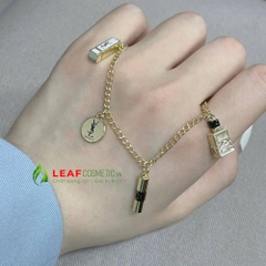 Lắc Tay YSL Beauté Dáng Xích Màu Vàng Phối Charm Mỹ Phẩm