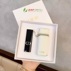 Set Son Rouge Dior 720 Icône Fullsize – Kèm Túi Pouch Đựng Son Key Ring Màu Trắng