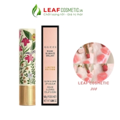 Son Gucci Rouge De Beaute Brillant Flora Limited Edition 208 They Met In Argentina - Màu Hồng Đất Nude