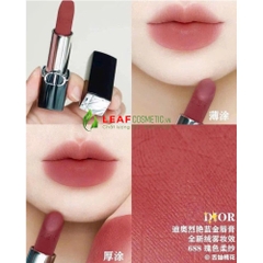 Son Dior Velvet 688 Voile De Rose Veil - Màu Hồng Gỗ (Nắp Nam Châm)