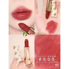 Son Thỏi GUCCI Rouge À Lerves Voile Sheer 505 Janet Rust - Đỏ Gạch (Vỏ Hoa)