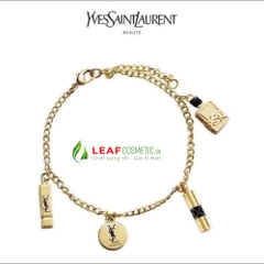 Lắc Tay YSL Beauté Dáng Xích Màu Vàng Phối Charm Mỹ Phẩm