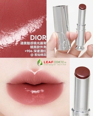 Son Dior Addict Glass 906 Talk My Dior – Màu Đỏ Nâu (Vỏ Bạc)