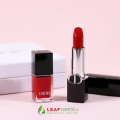 Set Son Dior Rouge Dior Lipstick 999 + Sơn Móng Tay Vernis 999