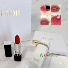 Set Son Rouge Dior 720 Icône Fullsize – Kèm Túi Pouch Đựng Son Key Ring Màu Trắng