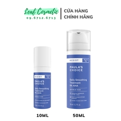 Tẩy Da Chết, Làm Sáng Da Cho Da Thường Khô Paula's Choice Resist Daily Smoothing Treatment 5% AHA 10ml