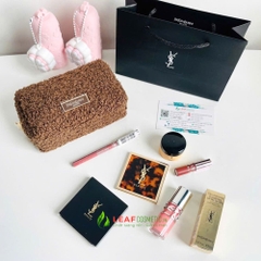 Set Quà Tặng YSL 5 Món Kèm Túi Lông Nâu – Son Dưỡng Bóng Loveshine Plumping Lip Oil Gloss 02 Lucky Moonstone