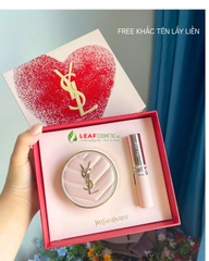 Set Quà YSL Hộp Trái Tim: Cushion Hồng & Son Dưỡng Lovenude Lip Blusher