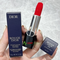 Son Thỏi Dior Rouge Velvet 888 Strong Red - Đỏ Cam (Nắp Nam Châm)