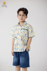 Bộ Áo sơ mi kết hợp quần bò túi cúc 1/10