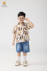 Bộ Áo sơ mi kết hợp quần bò túi cúc 1/10