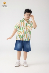Bộ Áo sơ mi kết hợp quần bò túi cúc 1/10