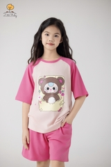 H523 Bộ cotton BG ngắn tay phối 10/16