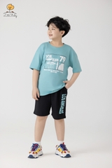 Bộ cotton cộc tay, quần đùi, bé trai size 10/16 tuổi