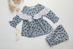 Bộ đũi bé gái tay ren 1/7T