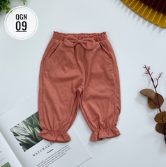 Quần bé gái thu đông nơ bo gấu 1/7T