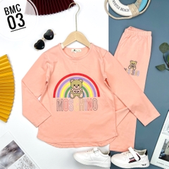 Bộ bé gái cotton thu đông Moschino 9/14