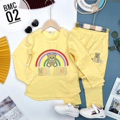 Bộ bé gái cotton thu đông Moschino 9/14