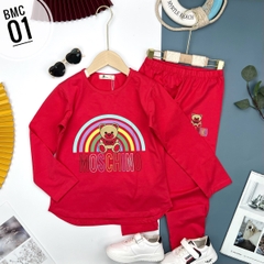 Bộ bé gái cotton thu đông Moschino 9/14