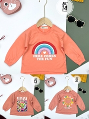 Áo cotton trẻ em - Chun tay Bé Gái