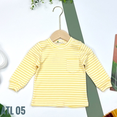 Áo thu đông trẻ em kẻ ngang bo tay 1/5 x22