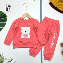 Bộ nỉ da cá bé gái gấu Bear 2/8