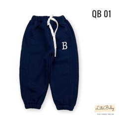 Quần nỉ bông bé trai, bé gái thêu chữ B size đại 9/14
