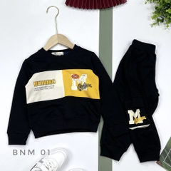 BNM-Bộ nỉ phối chữ M quần hộp 10/16
