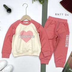 BNTT- Bộ nỉ da cá in hình trái tim 10/16