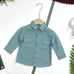 Áo sơ mi Bé trai linen dài tay 2 túi ngực 1/7