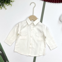 Áo sơ mi Bé trai linen dài tay 2 túi ngực 1/7