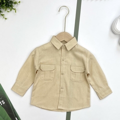 Áo sơ mi Bé trai linen dài tay 2 túi ngực 1/7