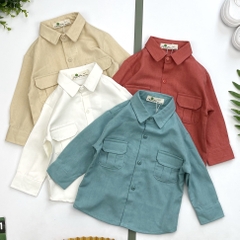 Áo sơ mi Bé trai linen dài tay 2 túi ngực 1/7