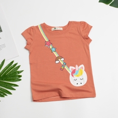 Áo thun bé gái ngắn tay Liti in hình size đại 6/10