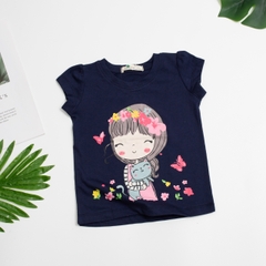 Áo thun bé gái ngắn tay Liti in hình size đại 6/10