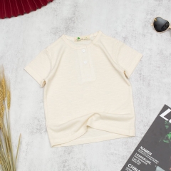 Áo cotton BT sược trơn 2 cúc 2/12