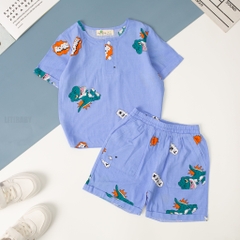 Bộ lanh Bé trai ngắn tay 3/10T