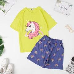 Bộ quần áo cotton TE BG Liti ngắn tay 2 chiều 8/16