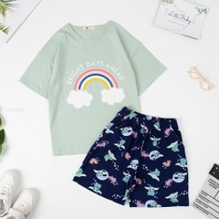 Bộ quần áo cotton TE BG Liti ngắn tay 2 chiều 8/16