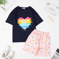 Bộ quần áo cotton TE BG Liti ngắn tay 2 chiều 8/16