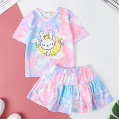 Bộ Bé gái kèm chân váy vải loang 3/10T
